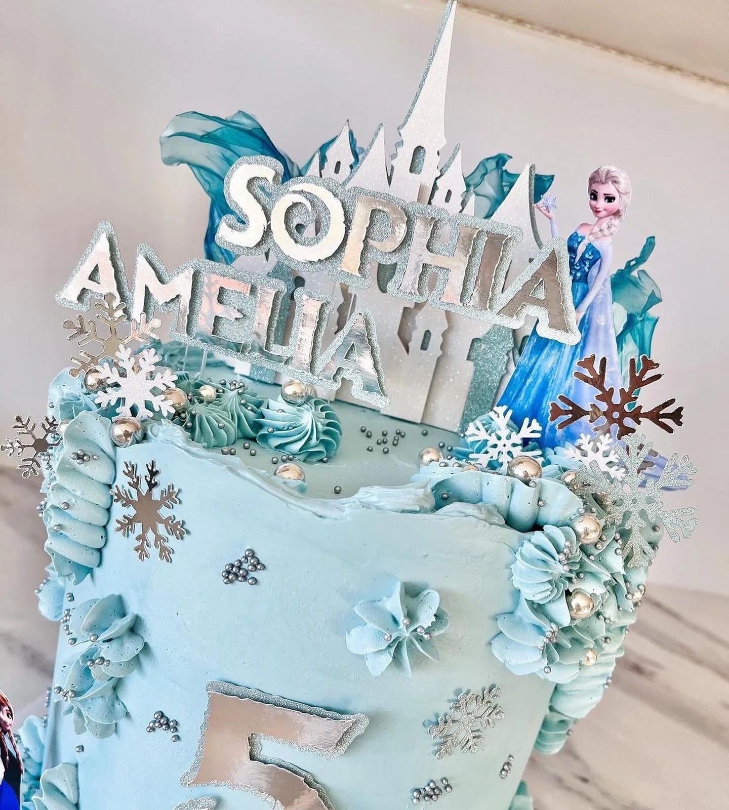 Ice kingdom cake topper, Ice Queen cake topper, frozen themed, Elsa, Ana, Frozen cake topper, Snowflake cake topper, Ice Kingdom cake topper