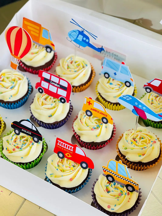 car cake topper, bus cake, truck cake topper, vehicles cake topper, transport cake topper