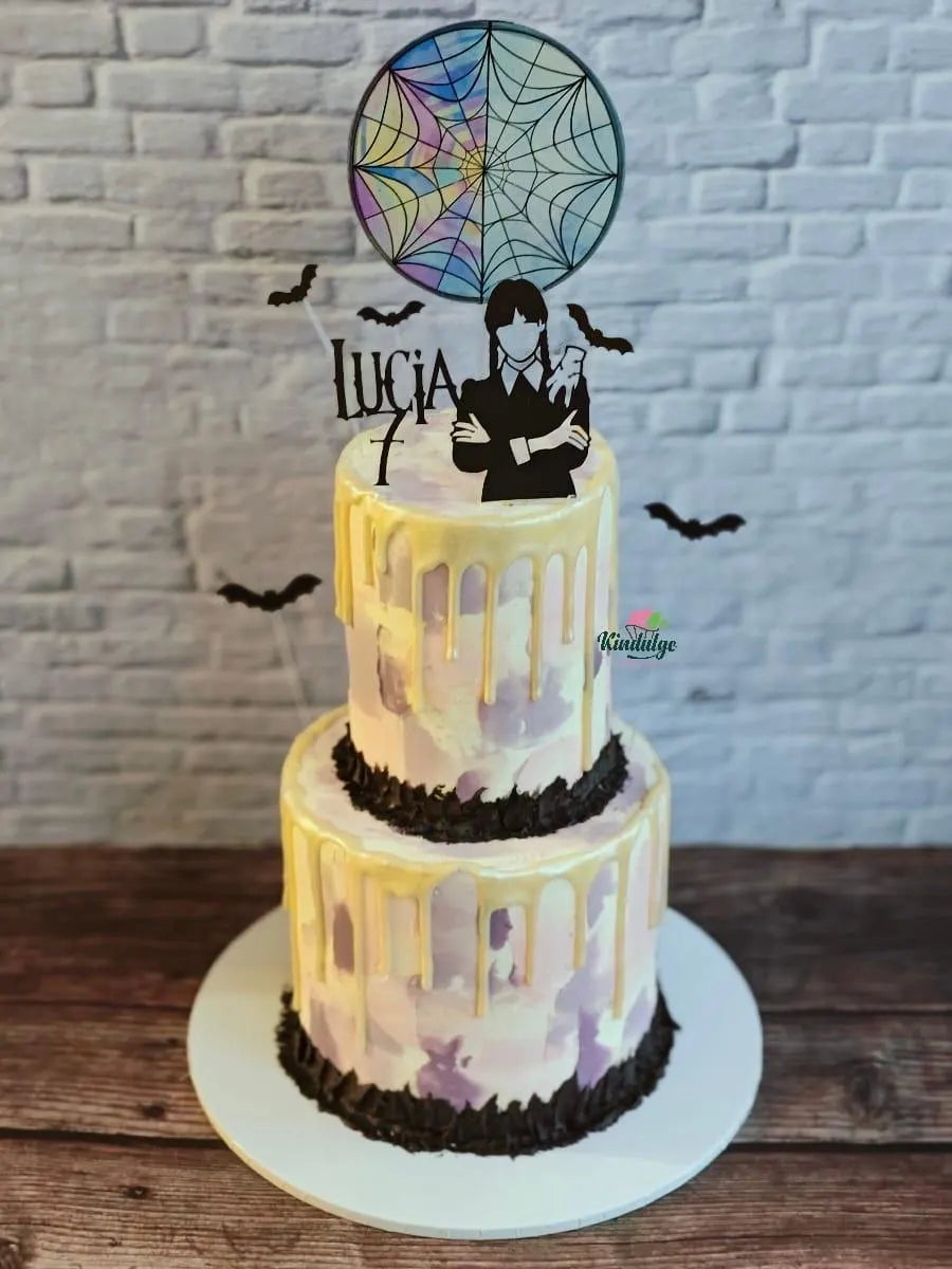 Wednesday, Spooky girl Weds Cake topper, halloween girl, merlina, addams, cake topper inspired , Wednesday, Cake, academy