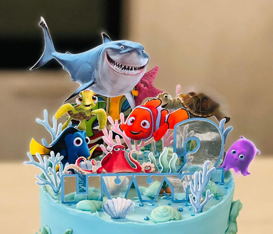 Clownfish cake topper, finding fish cake topper, fish cake topper,  finding Ne.mo, sea creatures cake topper, nautical cake topper