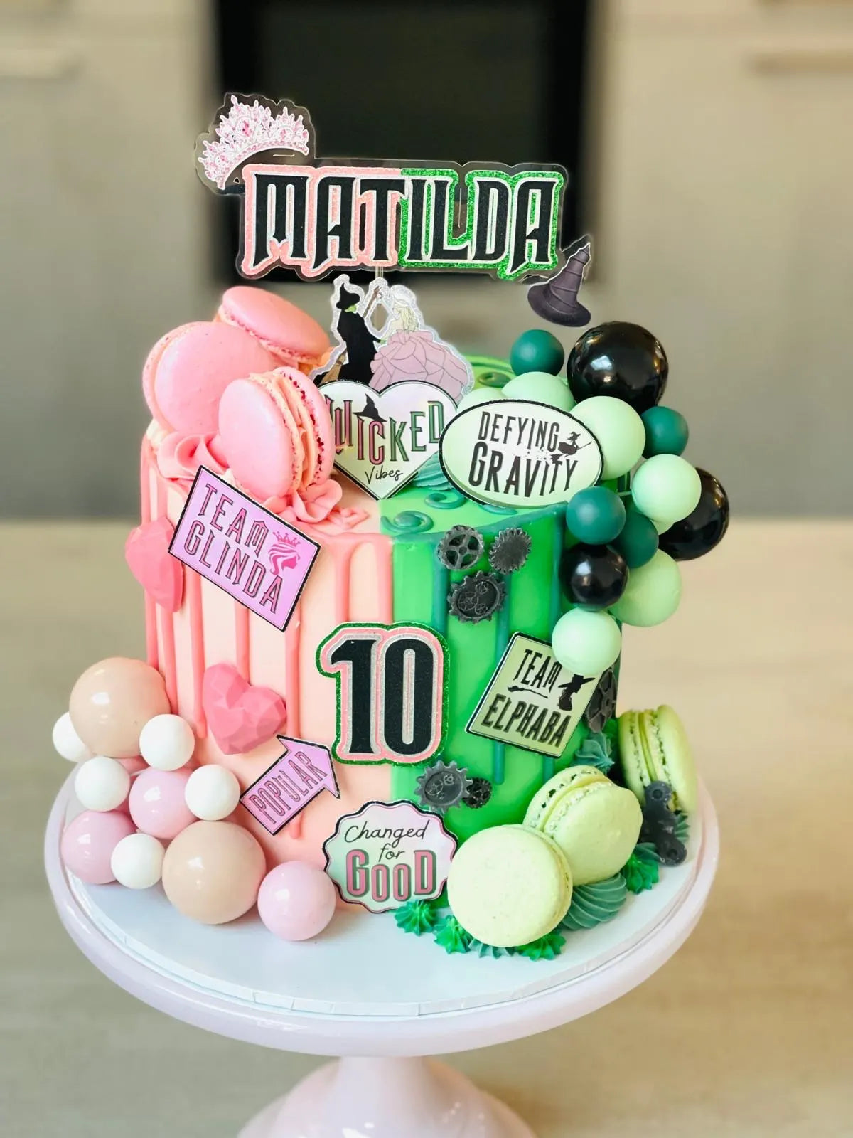 Wicked cake topper, Wicked theme glitter, Oz cake topper, Elphaba cake topper, Glinda cake topper, Wicked topper, wicked cake topper