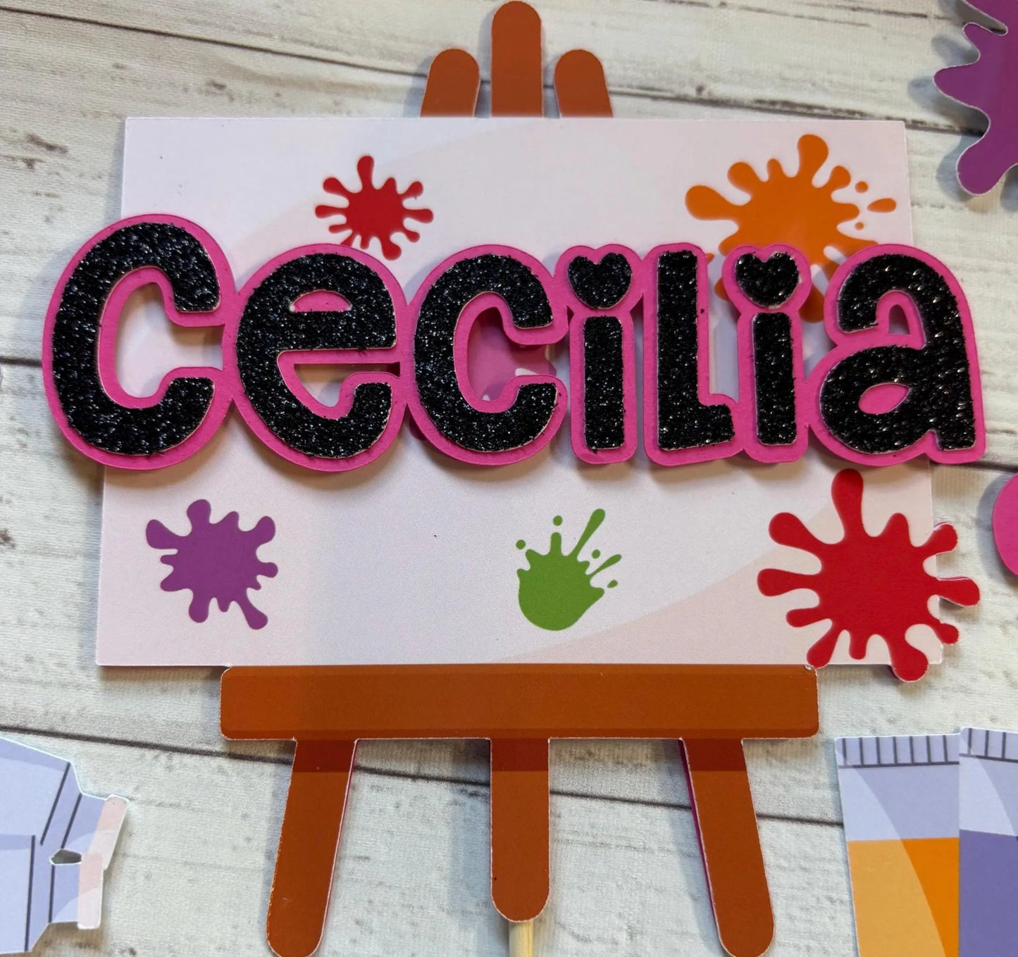 Art easel cake topper, paint party cake topper, arty party cake topper, artist cake topper, art cake topper, painting party, arty party