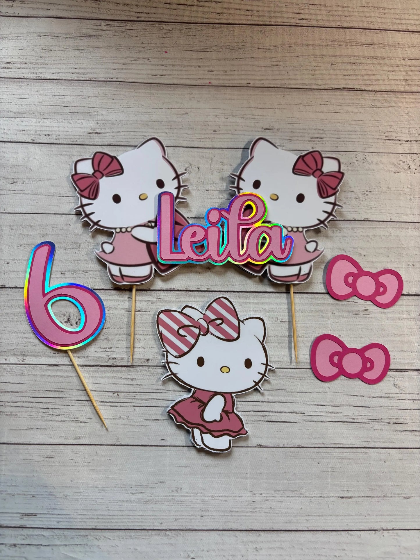 Hello Kitty cake topper, Hello kitty cupcake topper, Hello Kitty party, Hello kitty theme, Hello Kitty decor, Hello Kitty, Kawaii party