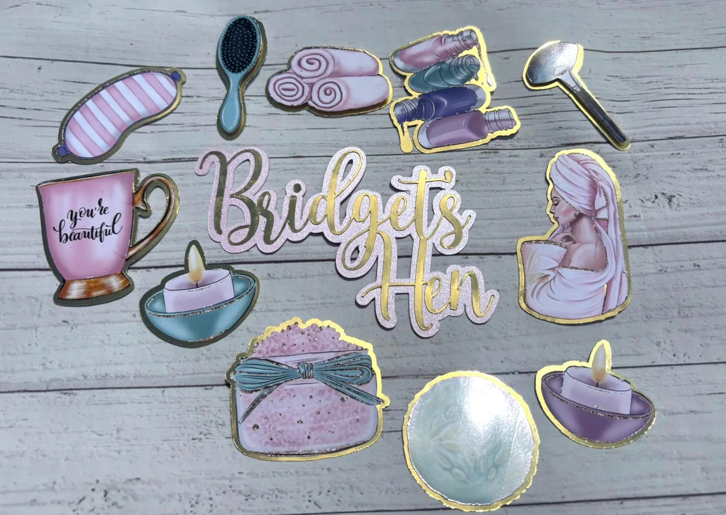 Hen do Cake Topper, Spa Cake, Pamper Cake Topper, Beauty Cake Topper, Pamper day cake, Pamper Party Cake Topper, Spa Party, spa hen do