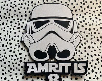 Star Wars cake topper, Galaxy wars, space wars, Star, wars, stormtrooper, wars star, lasers, personalised star wars cake topper, galaxy far away
