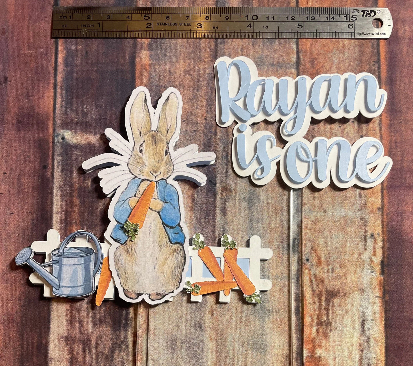Personalised rabbit cake topper, Peter rabbit cake topper, Peter rabbit party, cute rabbit cake topper, Peter Rabbit cake, Beatrix Potter