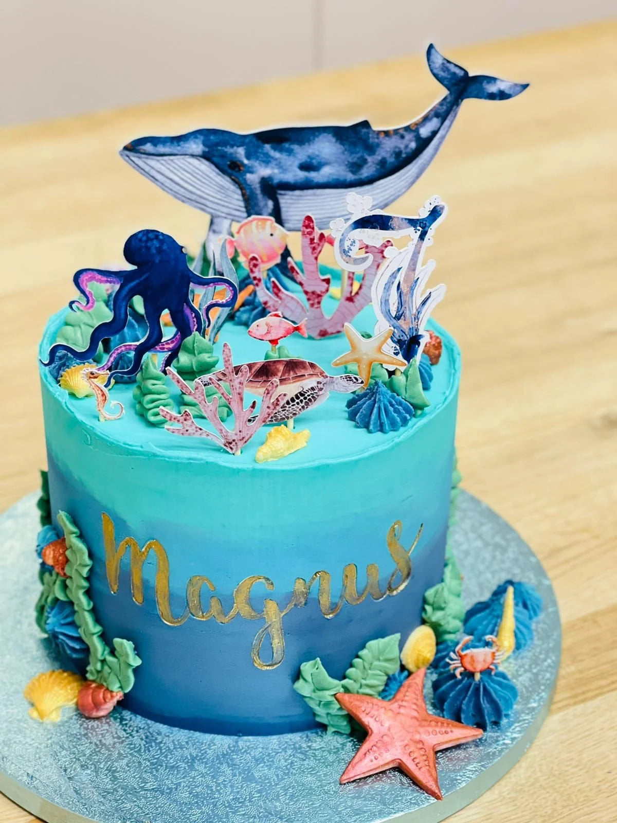 Ocean cake topper, sea cake topper, whale cake topper, narwhal, under the sea cake topper, sea creatures cake topper, nautical cake topper