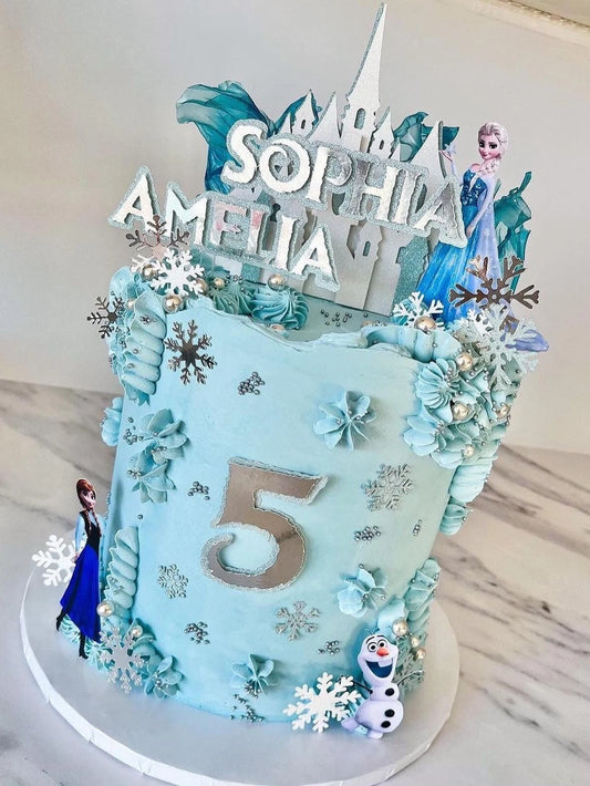 Ice kingdom cake topper, Ice Queen cake topper, frozen themed, Elsa, Ana, Frozen cake topper, Snowflake cake topper, Ice Kingdom cake topper
