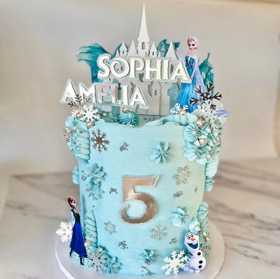 Ice kingdom cake topper, Ice Queen cake topper, frozen themed, Elsa, Ana, Frozen cake topper, Snowflake cake topper, Ice Kingdom cake topper