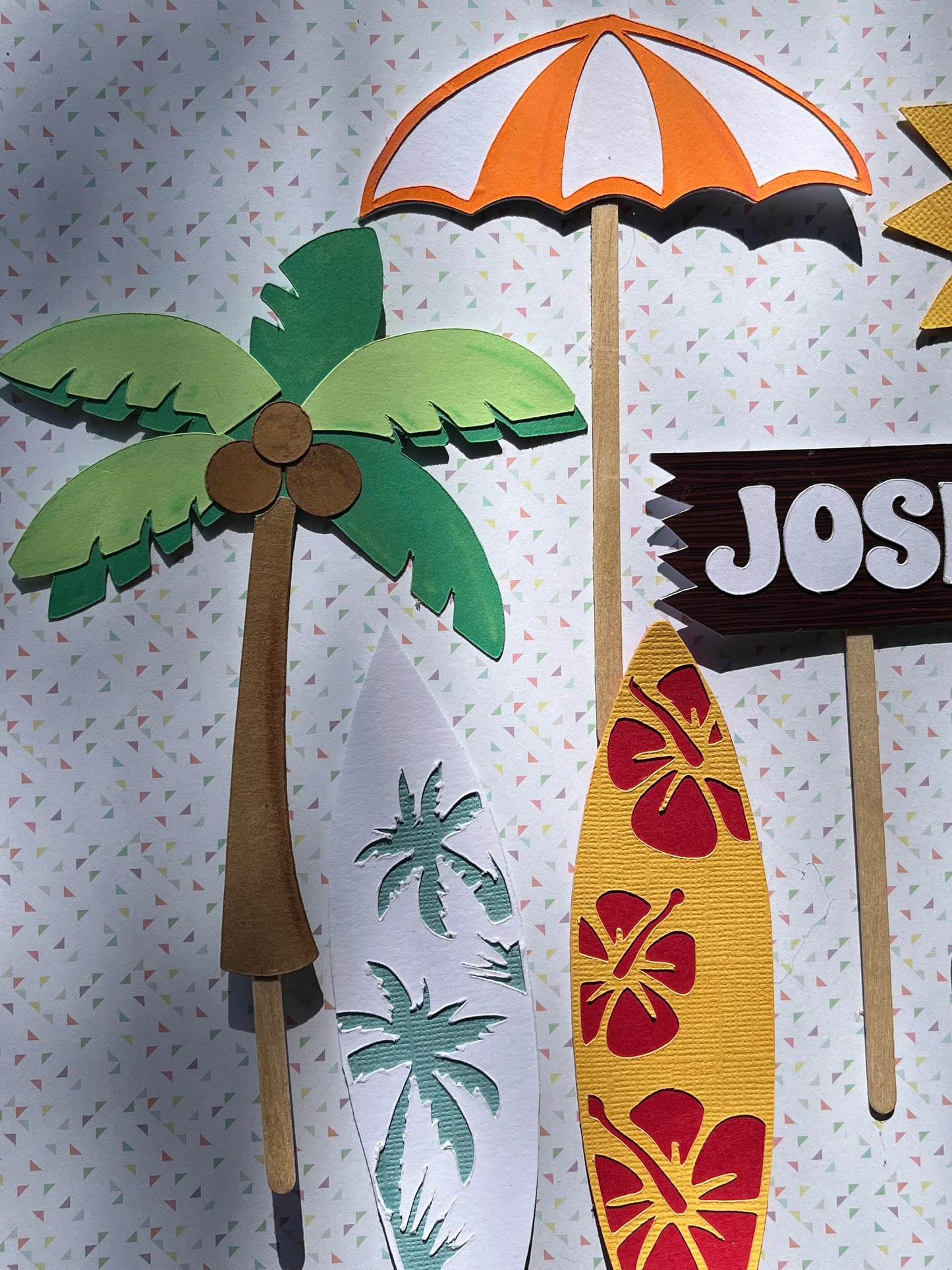Surfing cake topper, Beach cake topper, beach party, surfer cake topper, tropical cake topper, surfing, beach, seaside, surfboard, pool