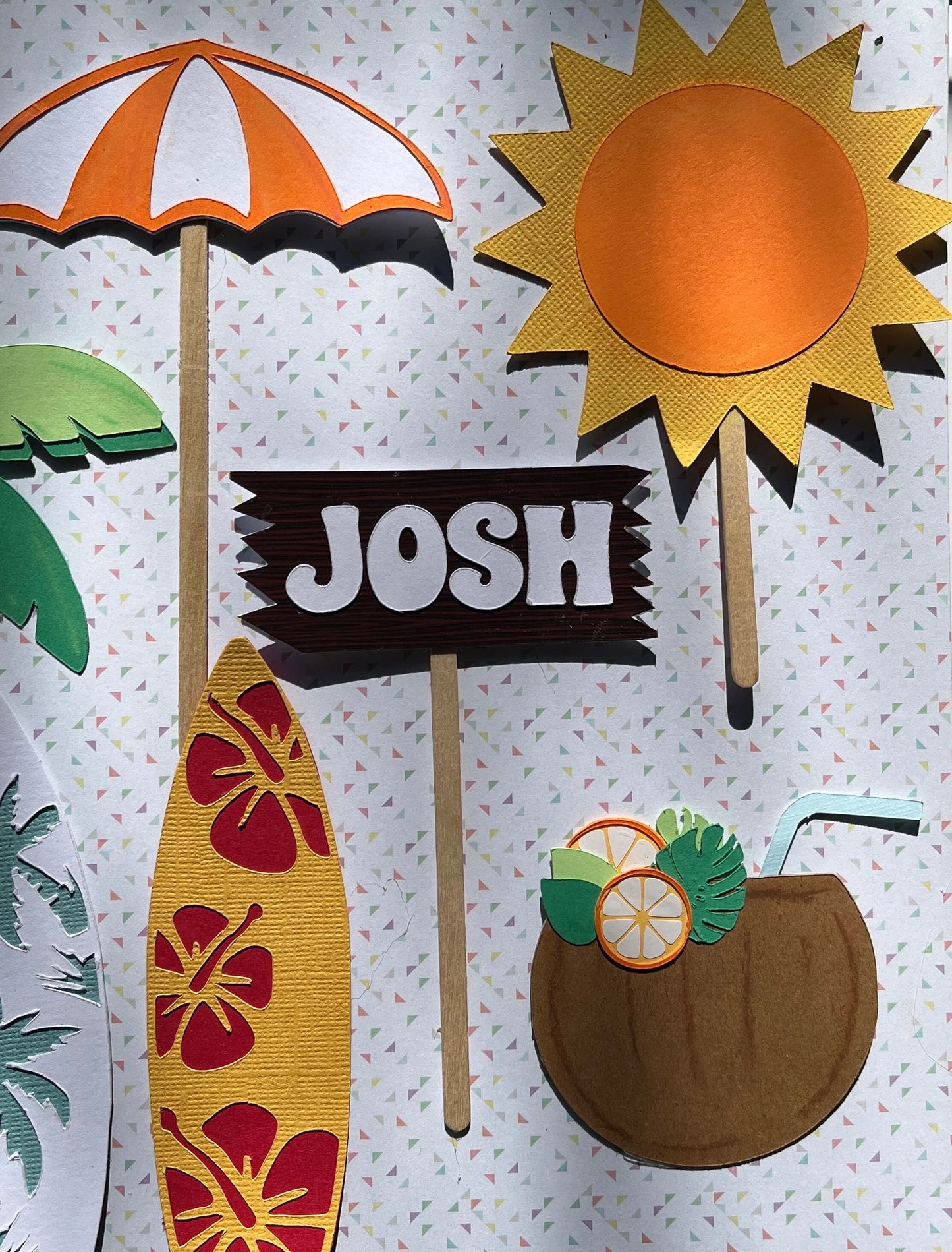 Surfing cake topper, Beach cake topper, beach party, surfer cake topper, tropical cake topper, surfing, beach, seaside, surfboard, pool