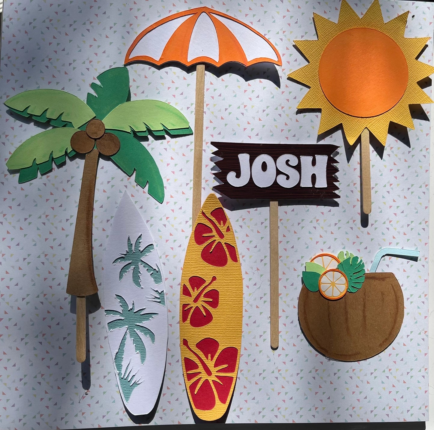 Surfing cake topper, Beach cake topper, beach party, surfer cake topper, tropical cake topper, surfing, beach, seaside, surfboard, pool
