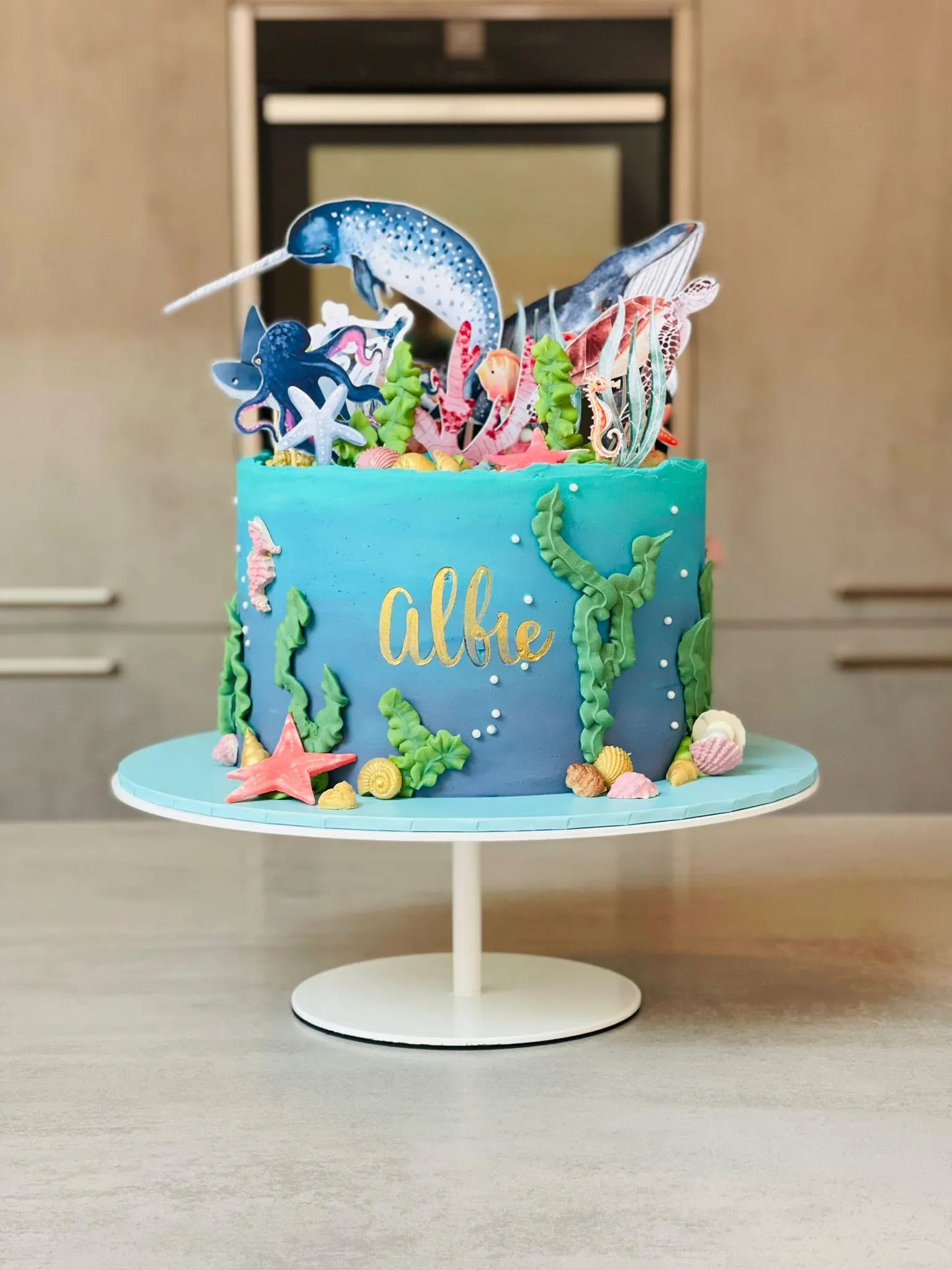 Ocean cake topper, sea cake topper, whale cake topper, narwhal, under the sea cake topper, sea creatures cake topper, nautical cake topper