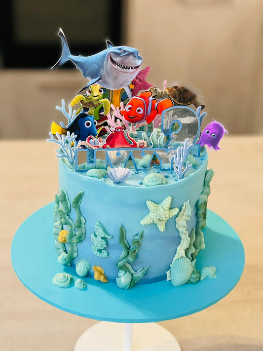 Clownfish cake topper, finding fish cake topper, fish cake topper,  finding Ne.mo, sea creatures cake topper, nautical cake topper