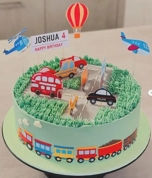 car cake topper, bus cake, truck cake topper, vehicles cake topper, transport cake topper