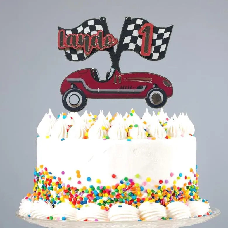 Two fast cake topper, Racing car, racing cake topper, racing party, racing cake,  vintage car, vintage cake topper, vintage racing