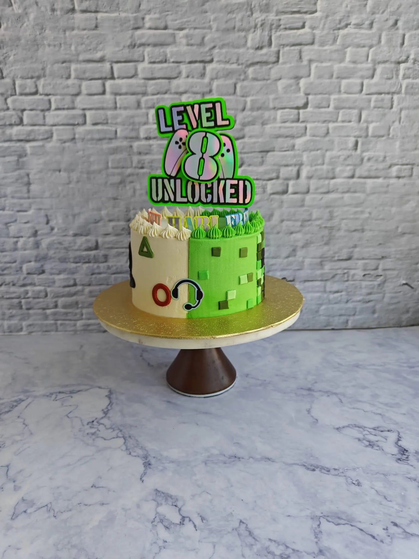 Personalised Gaming Controller Cake Topper, Deluxe Double Layer Games Control Glitter ANY NAME / AGE gaming cake topper, gamer controller