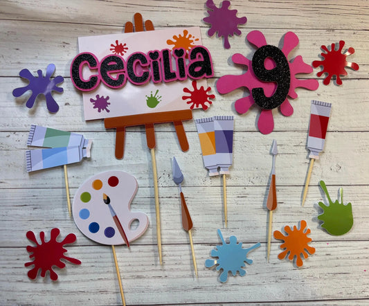 Art easel cake topper, paint party cake topper, arty party cake topper, artist cake topper, art cake topper, painting party, arty party