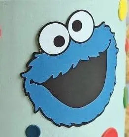Sesame street cake topper, Street monster cake topper, red monster, monster, cookie, yellow bird, street monster, street cake topper