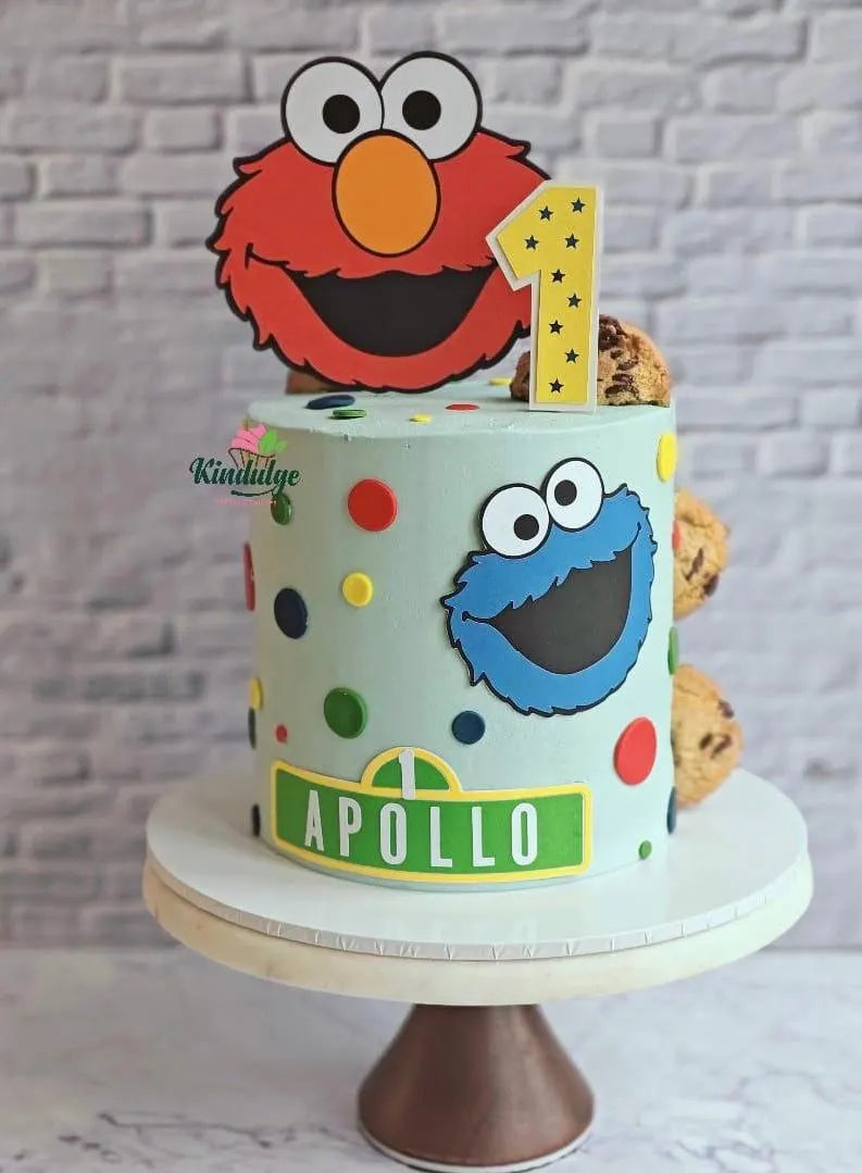 Sesame street cake topper, Street monster cake topper, red monster, monster, cookie, yellow bird, street monster, street cake topper