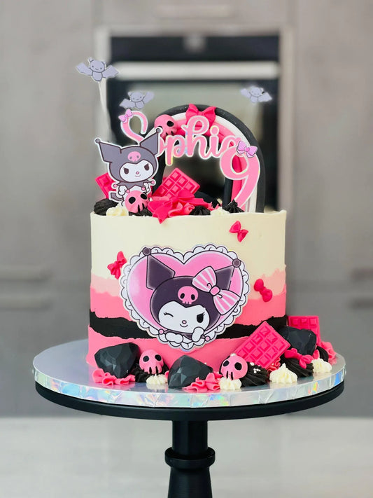 Kuromi cake topper, Hello Kitty cake topper, Kuromi, cute Kuromi, kawaii, Kuromi Birthday, Kuromi party, halloween cake topper, cute spooky