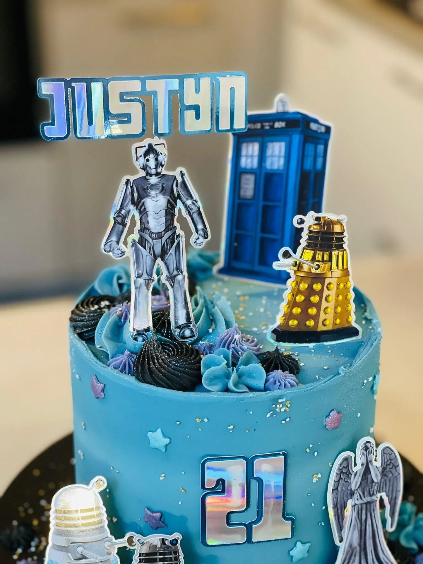 Dr Who, Doctor, the Doctor, geeky cake topper, nerd cake topper, who cake topper, doctor cake topper, weeping angel, cyber robot, sonic screwdriver