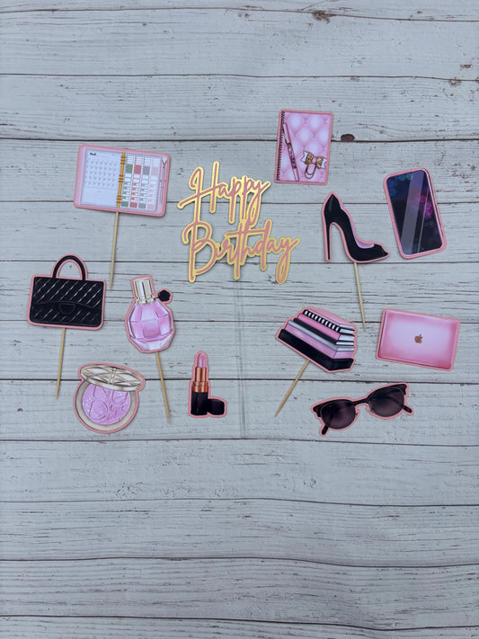 girl boss Cake Topper, new job cake, fancy Cake Topper, Chanel Cake Topper, chic cake topper, stylish Cake Topper, luxury cake topper