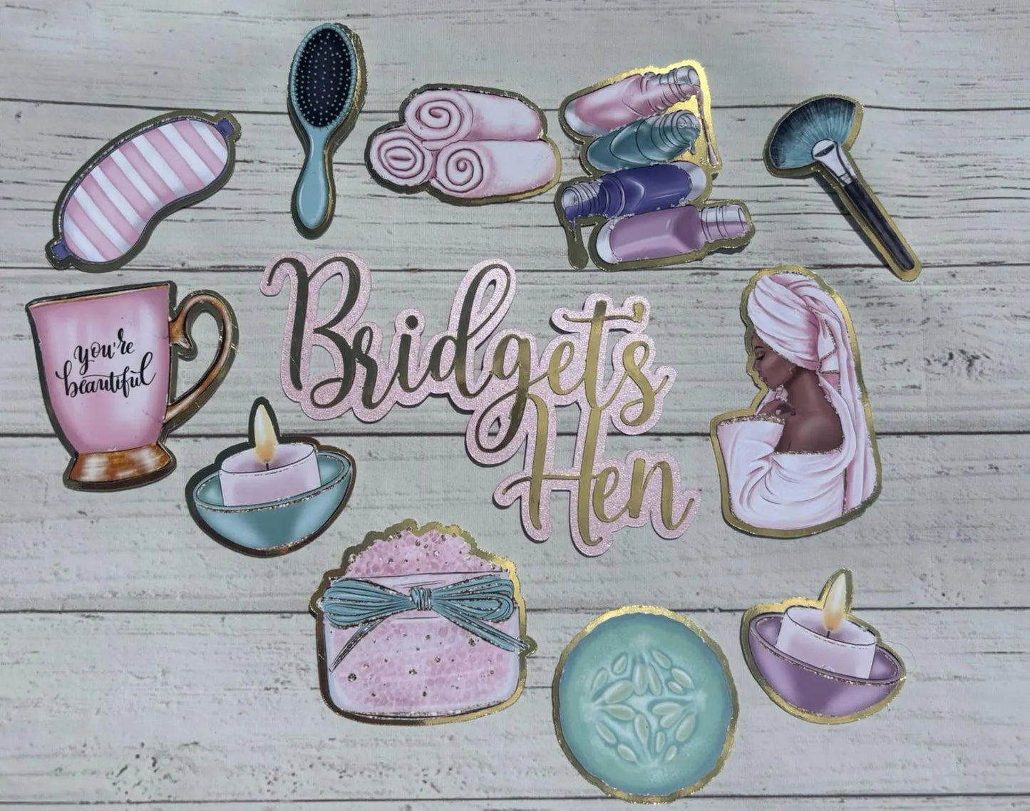 Hen do Cake Topper, Spa Cake, Pamper Cake Topper, Beauty Cake Topper, Pamper day cake, Pamper Party Cake Topper, Spa Party, spa hen do