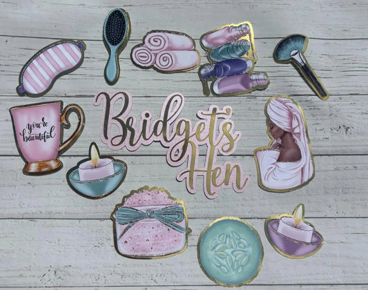 Hen do Cake Topper, Spa Cake, Pamper Cake Topper, Beauty Cake Topper, Pamper day cake, Pamper Party Cake Topper, Spa Party, spa hen do