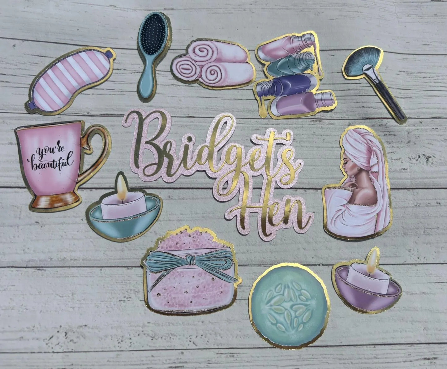 Hen do Cake Topper, Spa Cake, Pamper Cake Topper, Beauty Cake Topper, Pamper day cake, Pamper Party Cake Topper, Spa Party, spa hen do